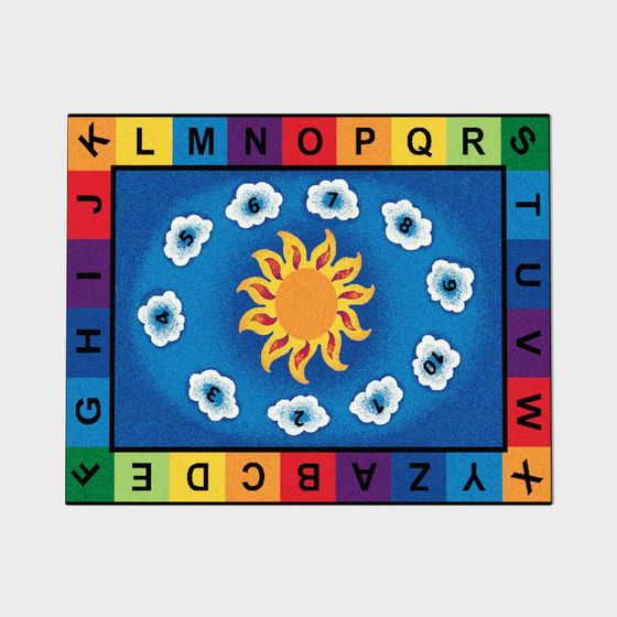 Vibrant Rainbow Educational Carpet 3D model