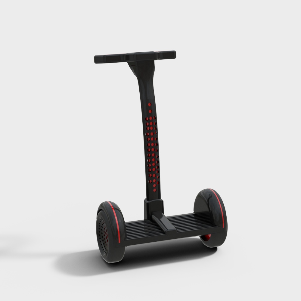 Futuristic Low-Poly Balance Car 3D Model – Sleek Black Design