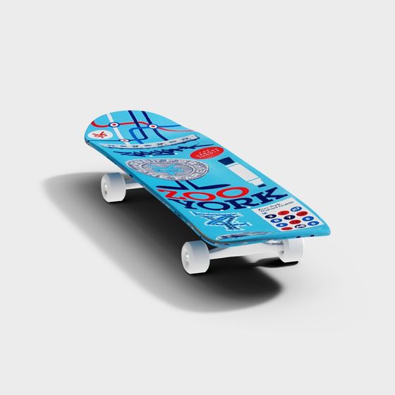 Vibrant NYC Skateboard 3D model