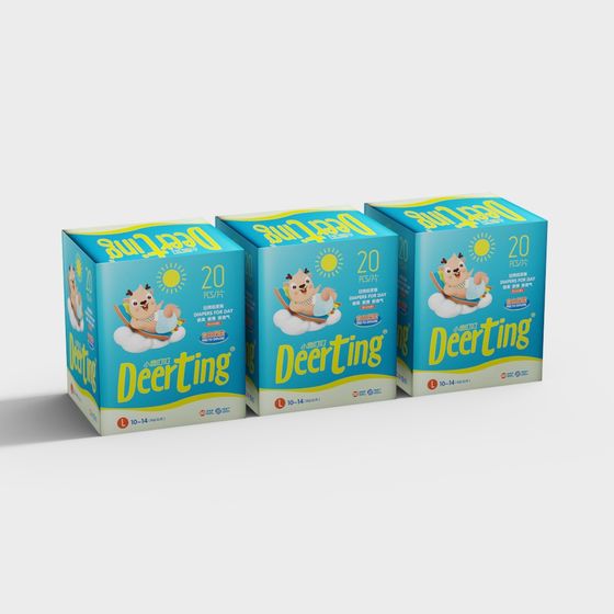 Delightful Deerting Diaper Box 3D model