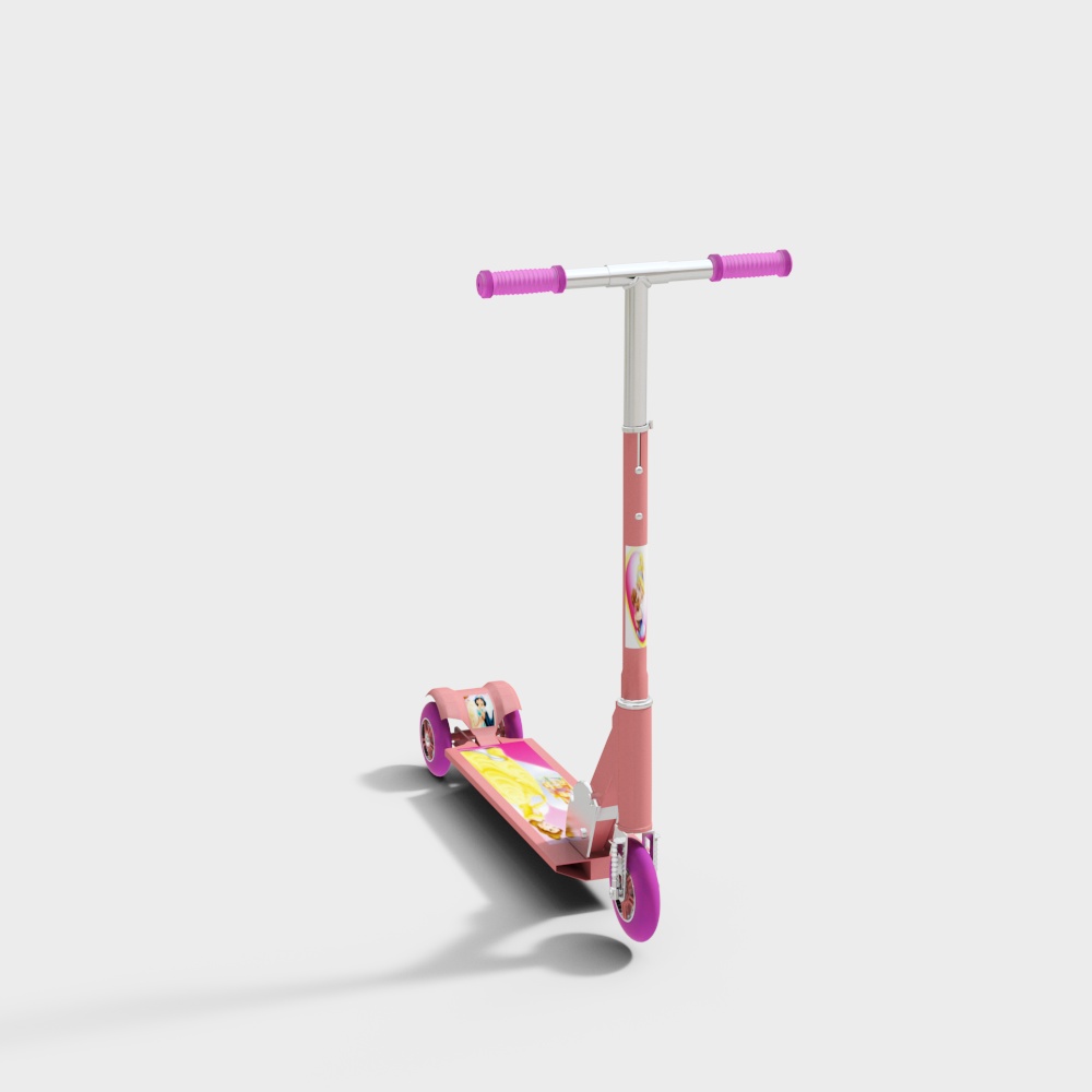 Playful Pink Scooter 3D Model