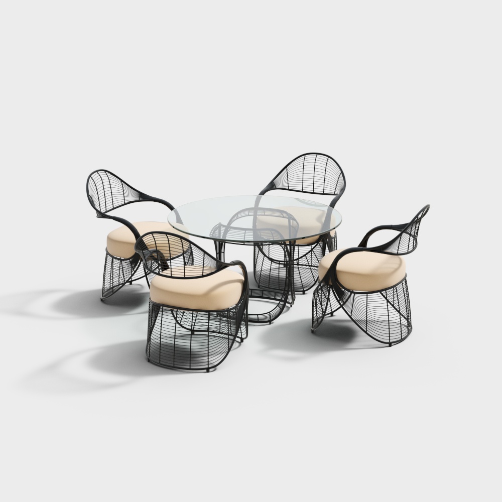 Combinaison de table et chaise d'extérieur