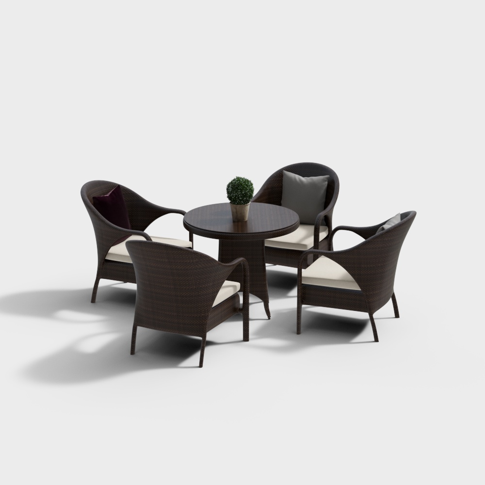 Combinaison de table et chaise d'extérieur