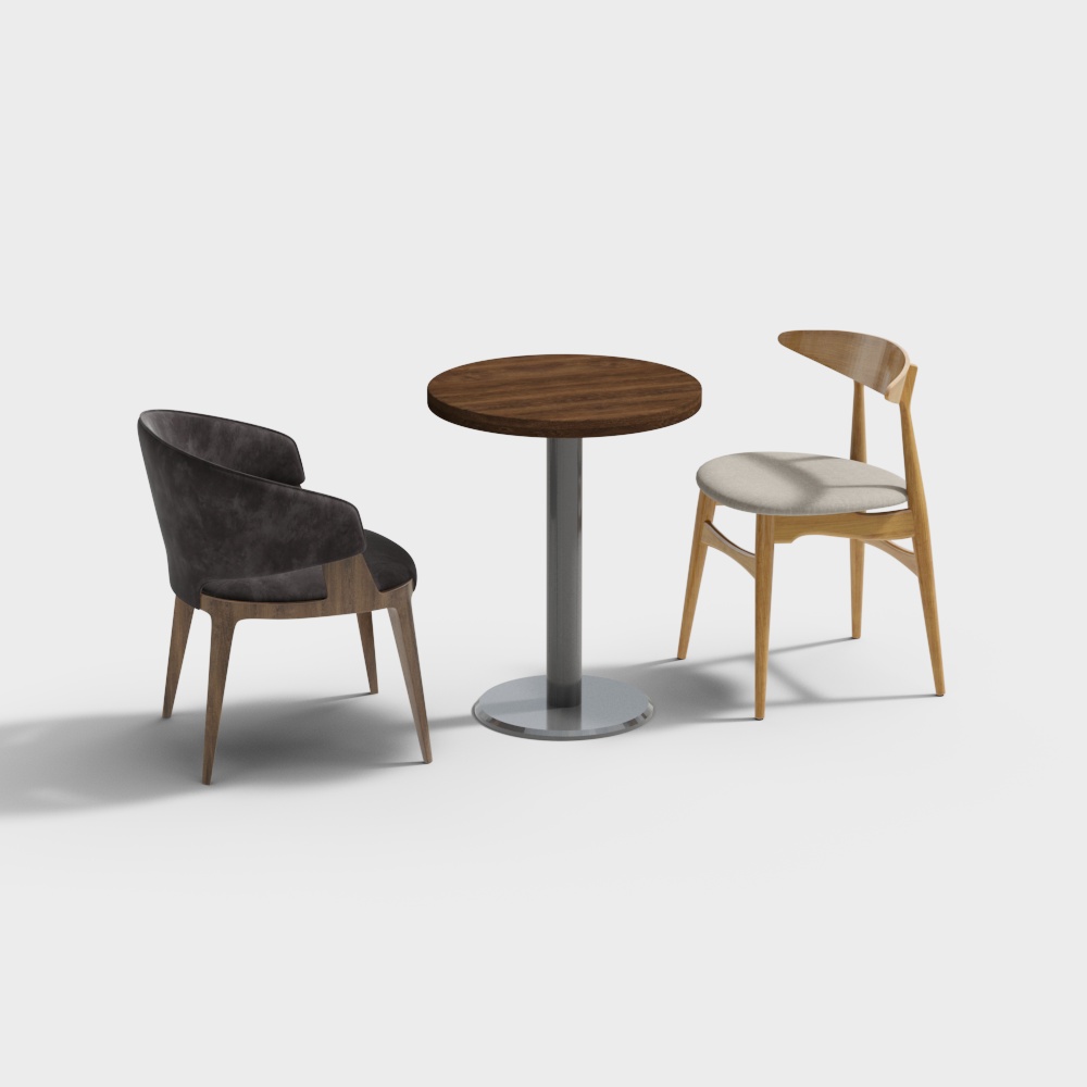 シンプルな屋外テーブルと椅子の組み合わせ