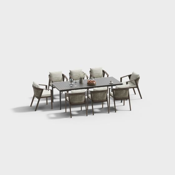 Urban Oasis Dining Table and Chairs Set 3D model