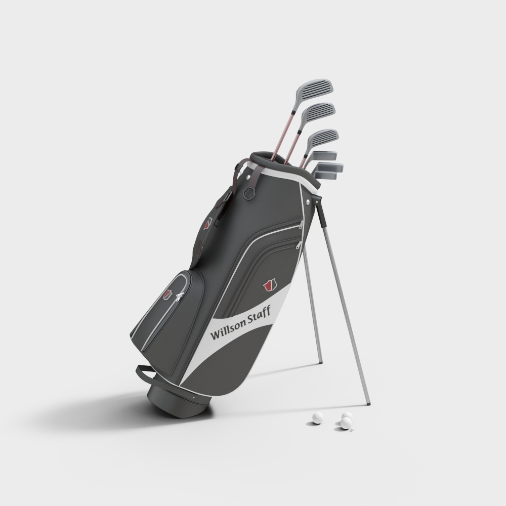 Willson Staff Golf Bag 3D Model – Low-Poly Sport Design