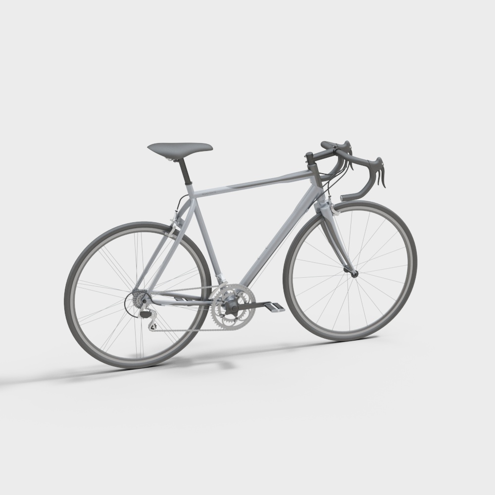 Modern Road Bicycle 3D Model – Sleek Low-Poly Design