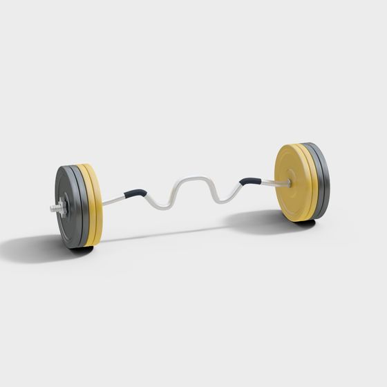 Powerful Low-Poly Barbell 3D model