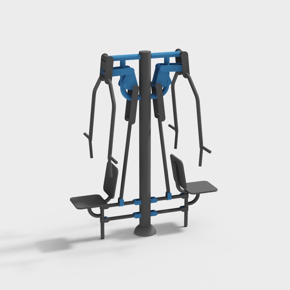 Fitness equipment double sitting and pushing trainer