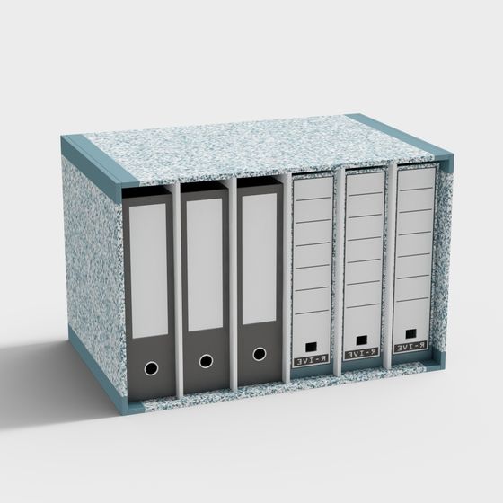 Low Poly Modern File Cabinet 3D model