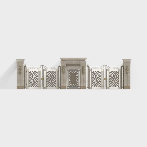 Art Deco Gate 3D model