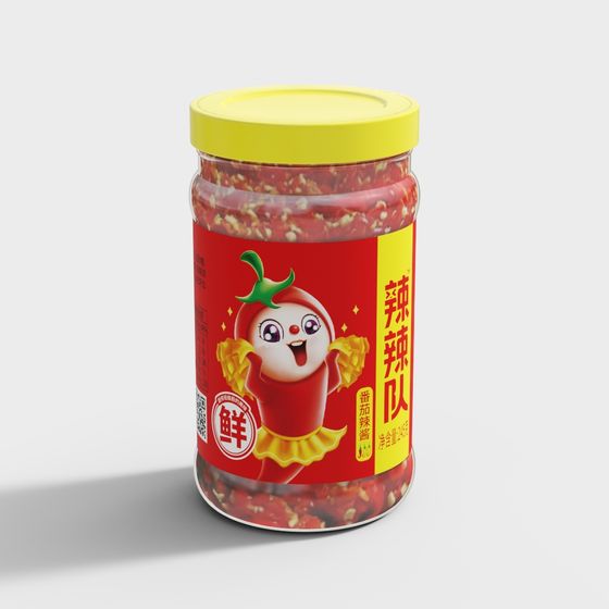 Colorful Chili Sauce Can 3D model
