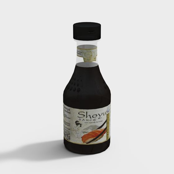 Eastern-Inspired Shoyu Soy Sauce Bottle 3D model