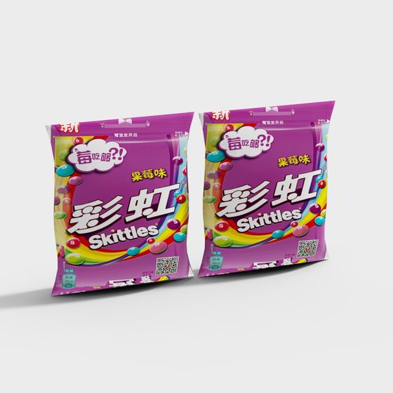 Skittles Candy Packaging Bag 3D model