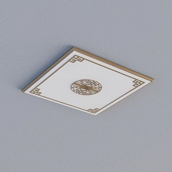 Gray Ceiling 3D Model with 3D Ceiling Panels