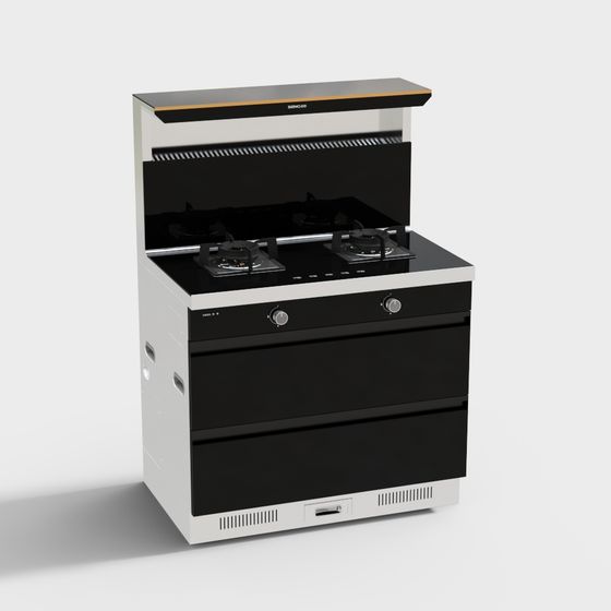 Sleek Gas Stove 3D model for Modern Kitchens