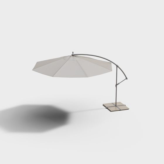 Gray Outdoor Parasol 3D Model