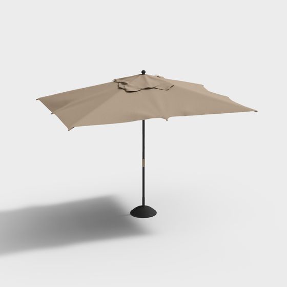 Outdoor Parasol 3D Model in Beige Finish