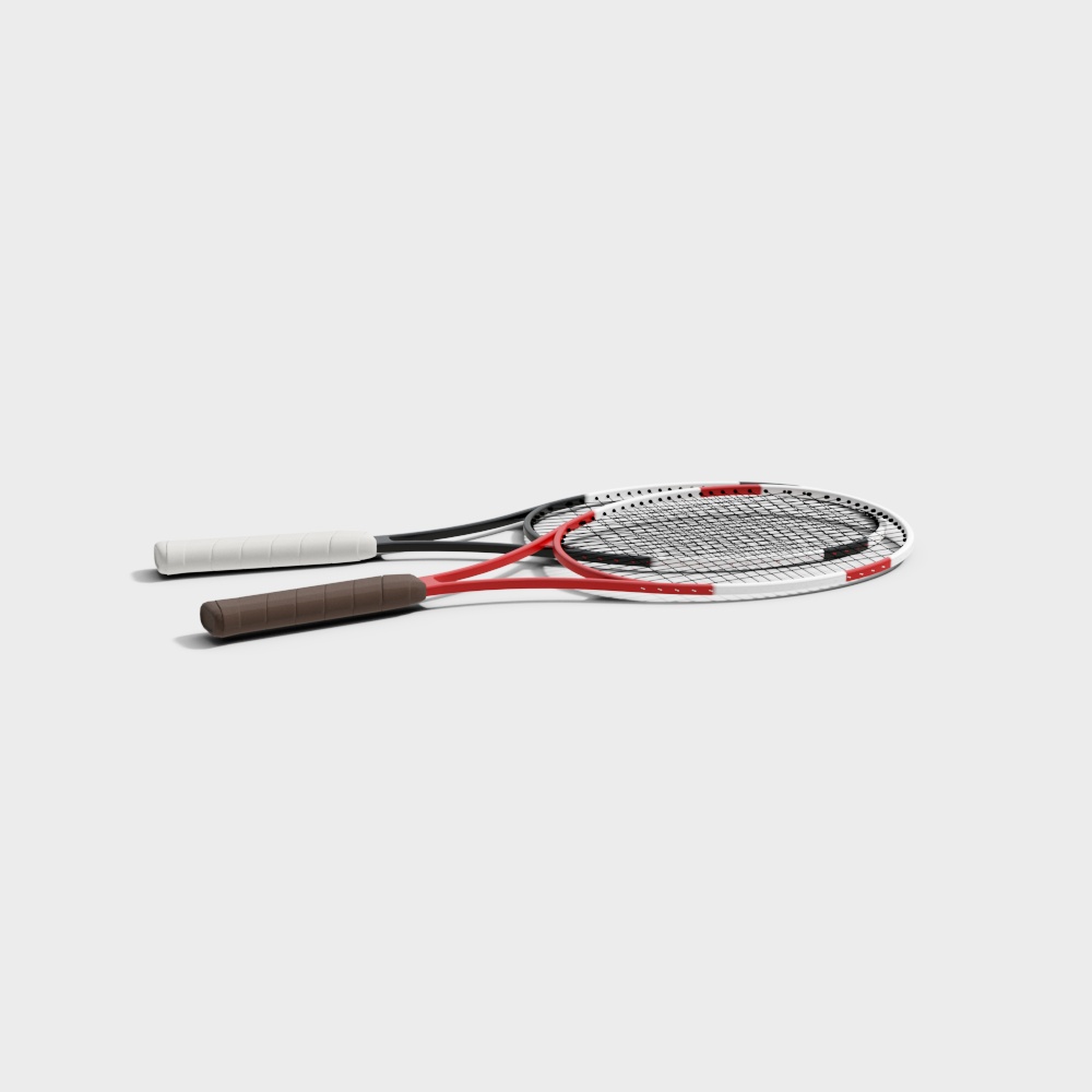 Stylish Tennis Racket 3D Model – Low-Poly Sports Gear