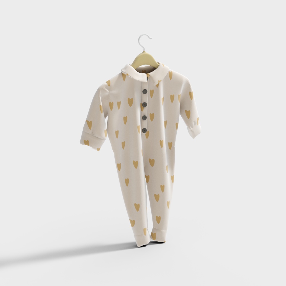 Low Poly Baby Bodysuit 3D model