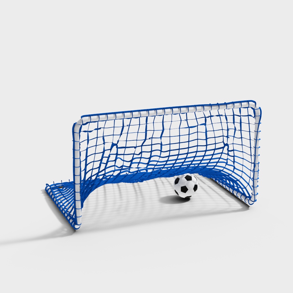 Goalpost 3D Model – Low-Poly Blue Sports Asset