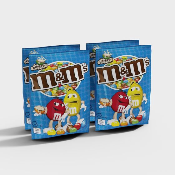 M&M's Crispy 3D model in Low Poly Style