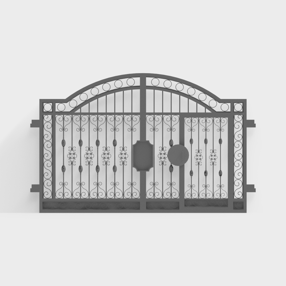 Courtyard wrought iron gate
