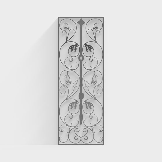 Low Poly Iron Gate Ornament 3D model for Creative Projects