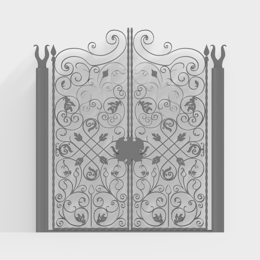 Portail en fer forgé de cour