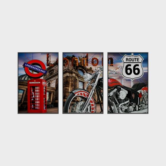 London & Route 66 Triptych 3D model