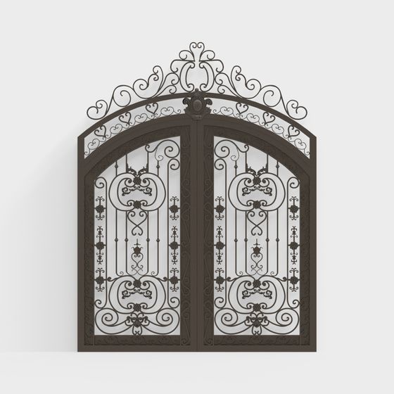 Vintage Wrought Iron Door 3D model