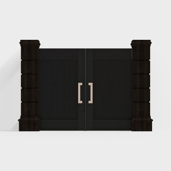 Stylish Low-Poly Black Door 3D model for Modern Designs