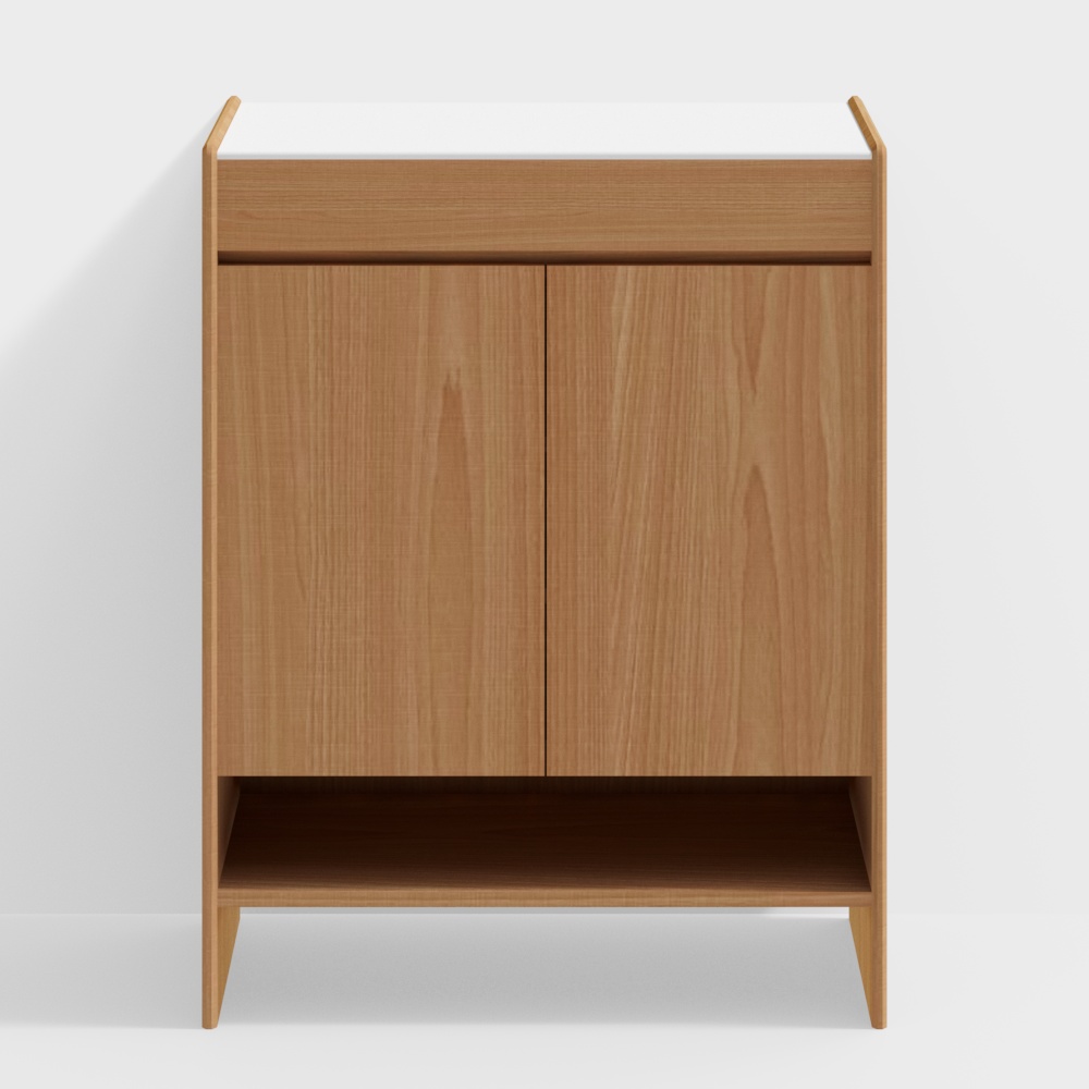 Mid-Century Modern Sideboard 3D Model – Low-Poly Wood Texture