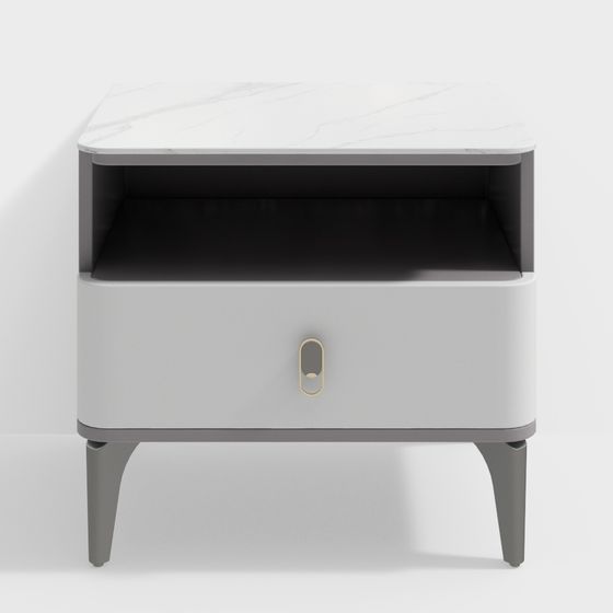 Elegant Low-poly Nightstand 3D model