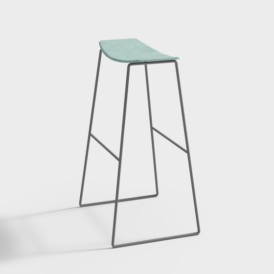 Stylish Low-Polygon Bar Stool 3D model for Versatile Spaces