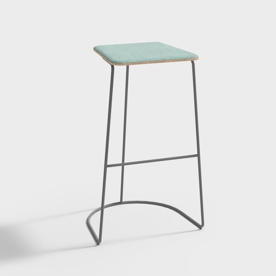 Stylish Low-Poly Bar Stool 3D Model for Creative Spaces