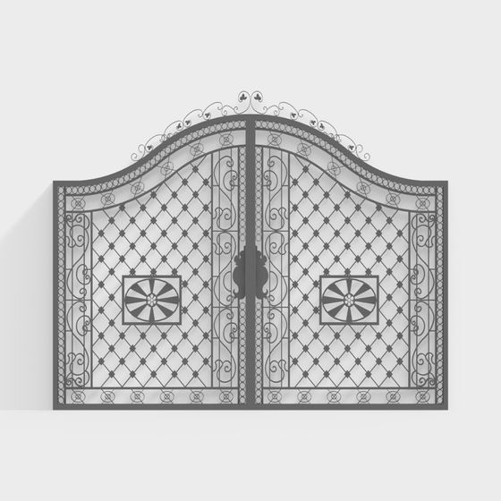 Elegant Iron Gate 3D Model for Diverse Projects