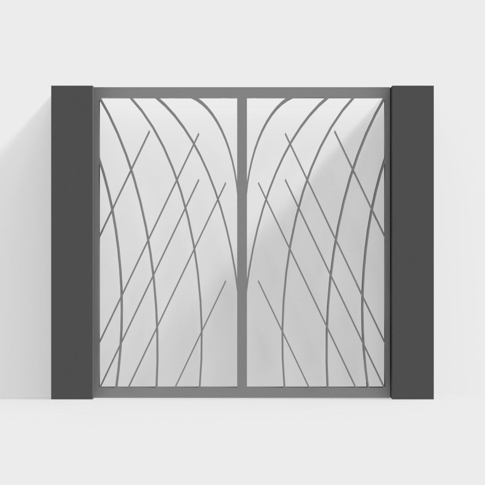 Portail en fer forgé de cour