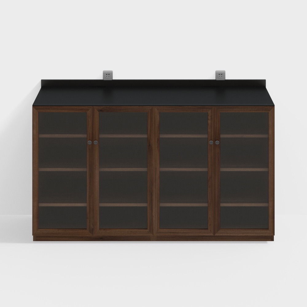 블랙 가구 두 개 B형 서랍장 + B형 서랍장 흑호두로 덮여 있음