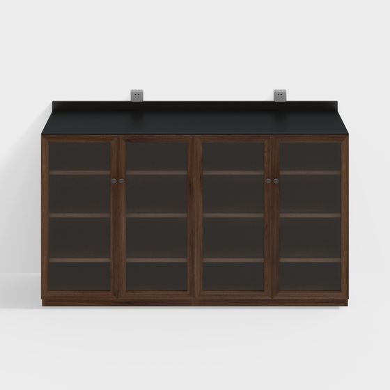 블랙 가구 두 개 B형 서랍장 + B형 서랍장 흑호두로 덮여 있음