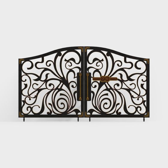 Elegant Iron Gate 3D Model for Creative Projects