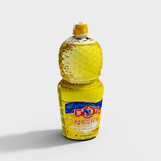 Realistic Dalu Cooking Oil Bottle 3D model