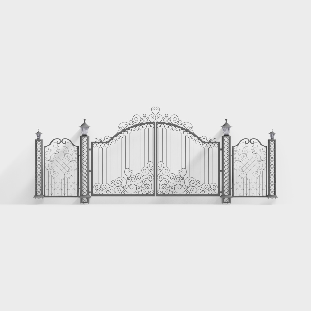 Elegant Iron Gate 3D model for Enchanting Gardens