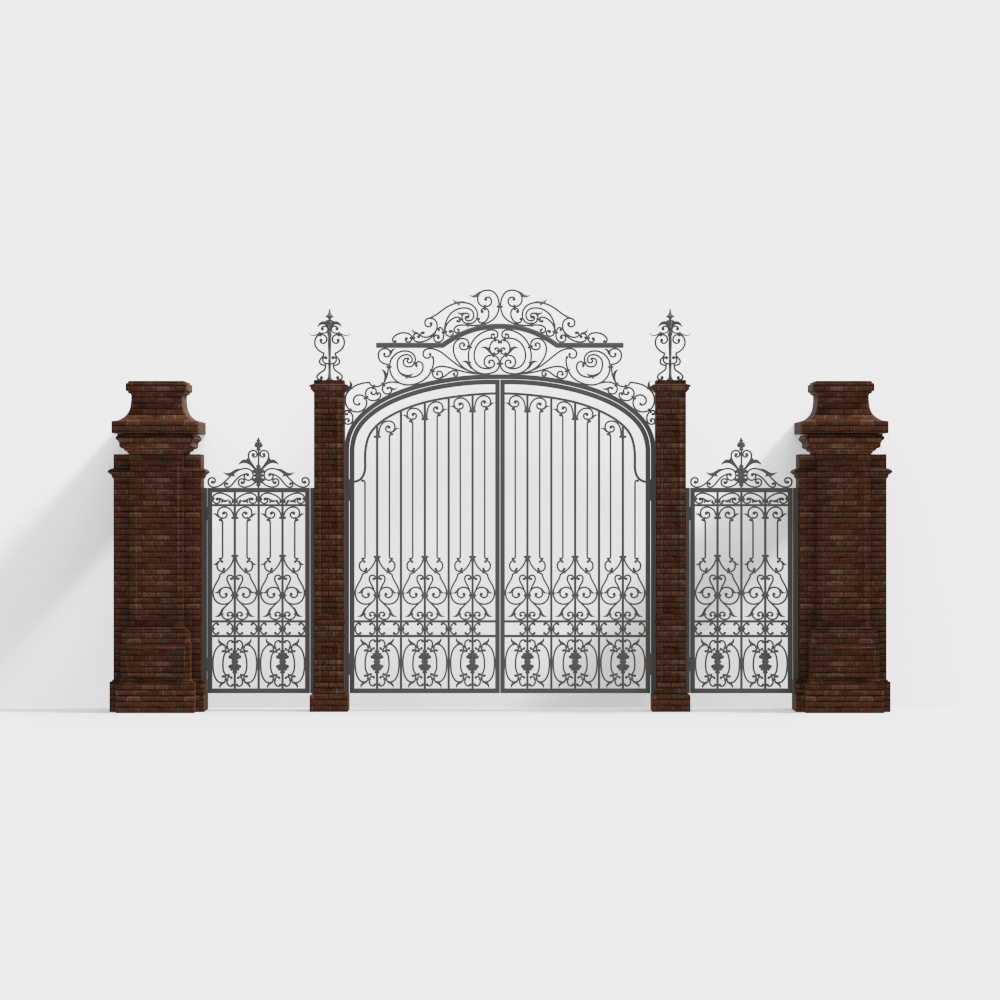 Elegant Iron Gate 3D model for Medieval Designs