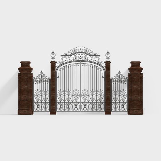 Elegant Iron Gate 3D model for Medieval Designs