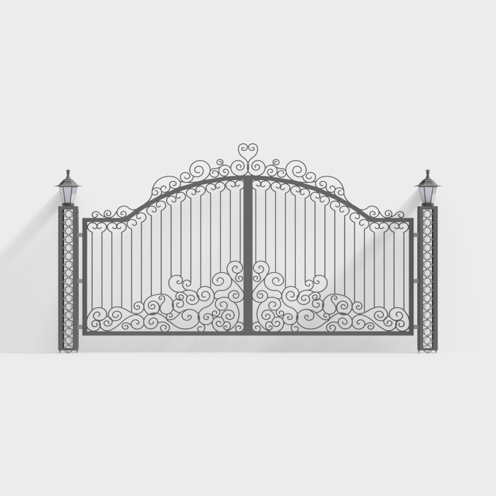 Courtyard wrought iron gate