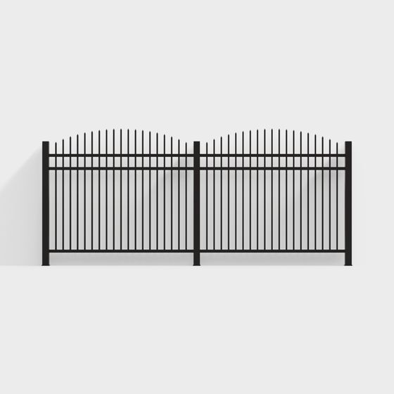 Elegant Black Metal Fence 3D Model for Creative Projects
