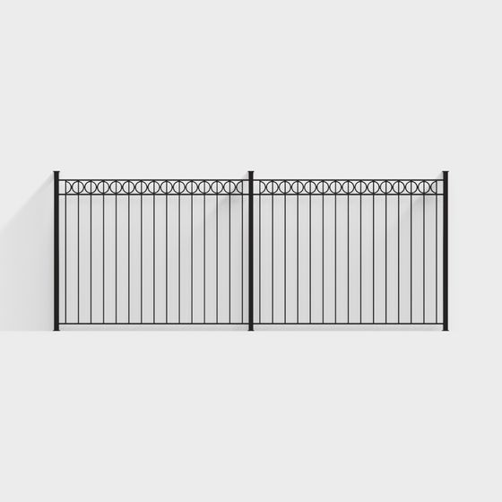 Elegant Iron Gate 3D Model Inspired by European Castles