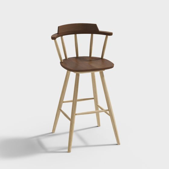 Stylish Low-Poly Bar Stool 3D model