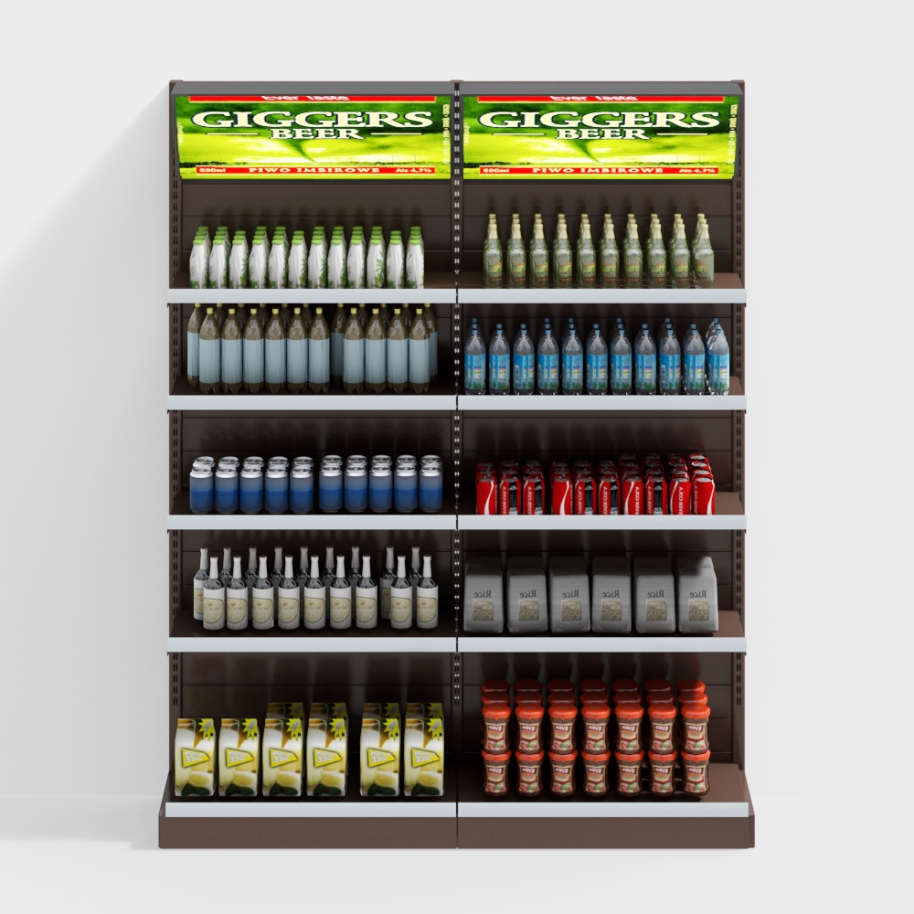 Supermarkt Wandregal Kombination